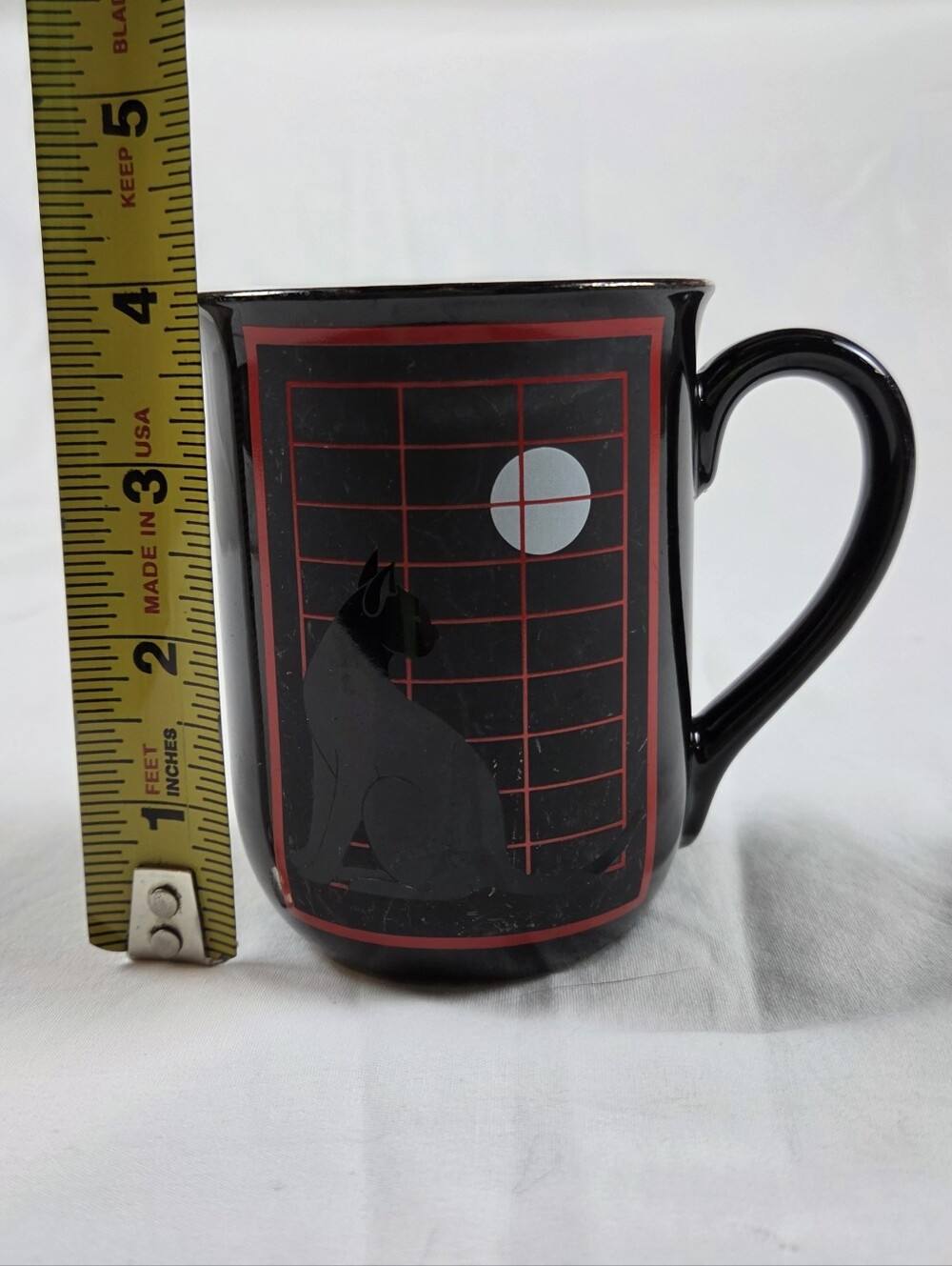 Vintage Otagiri Black Cat in Window Full Moon Mug Curtis-Swann - Picture 8 of 8